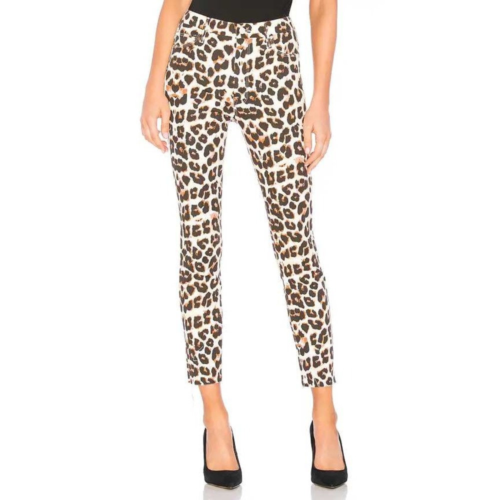 MOTHER High Waisted Looker Ankle Fray Jeans Women 32 Touch Of The Tiger Designer